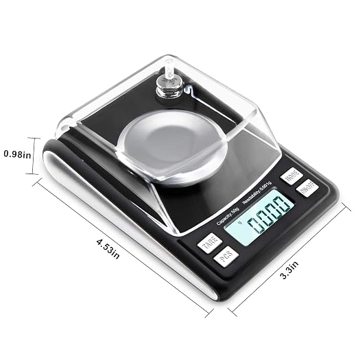 Fuzion Milligram Scale 50g/0.001g, Powder Scale with 6 Accessories | Includes Calibration Weights, Mg Scale for Powder, Supplement, Jewelry, Capsule Filling, Reloading - Image 4