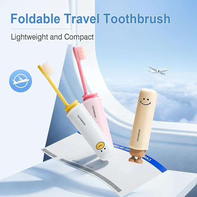 3 Pcs Toothbrush Travel Case Kit,Folding Toothbrush with Built-in Cover, Perfect for Travel, Hiking & Camping, Compact & Portable, Toothbrush with Soft Bristles, for Adults & Kids - Image 6