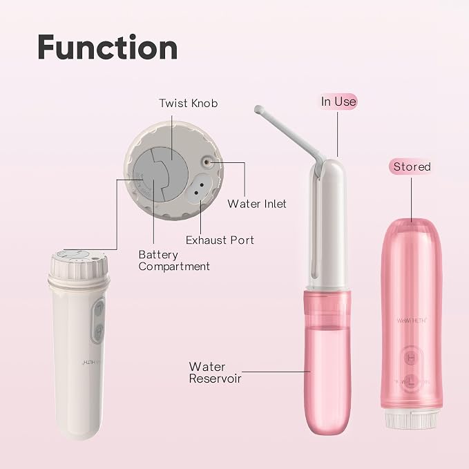 Portable Electric Bidet, Handheld Battery Powered Travel Bidet, Pink | 2 Pressure Modes, Waterproof, Foldable, Pocket-Sized, Cordless, Daily Hygiene Cleaning at Home, Camping and Travel - Image 7