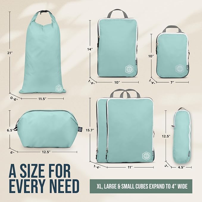 TRIPPED Travel Gear Large Compression Packing Cubes 7-Piece Set for Travel - Image 4