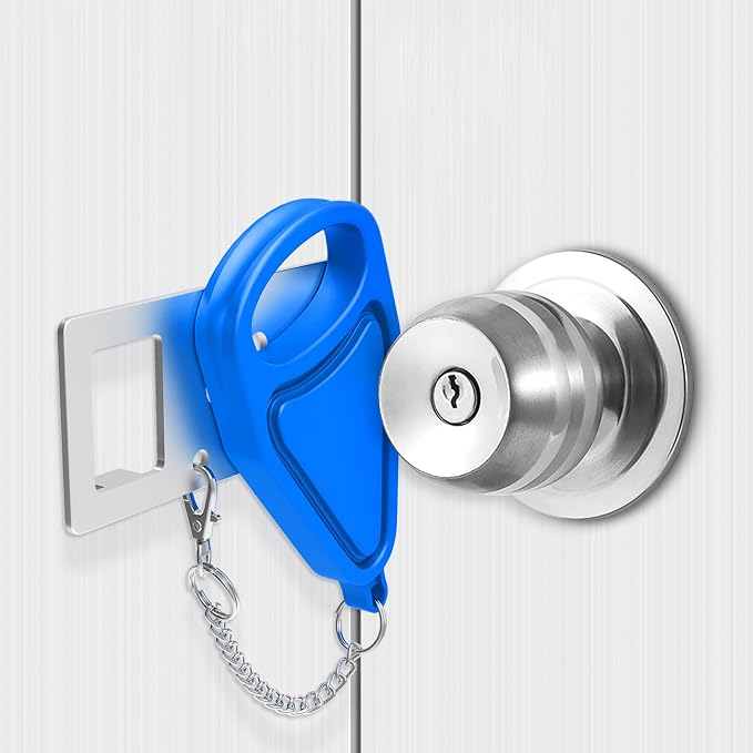 Portable Door Lock for Home Security Travel Lockdown Locker Safety Locks for Additional Safety and Privacy Perfect for Traveling Apartment College Blue - Image 8