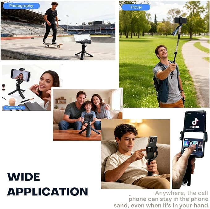 Phone Stand Tripod with Wireless Remote - Lightweight Adjustable Phone Holder for iPhone Samsung, Desk Bed Tabletop Mini Tripod(Mini) - Image 8