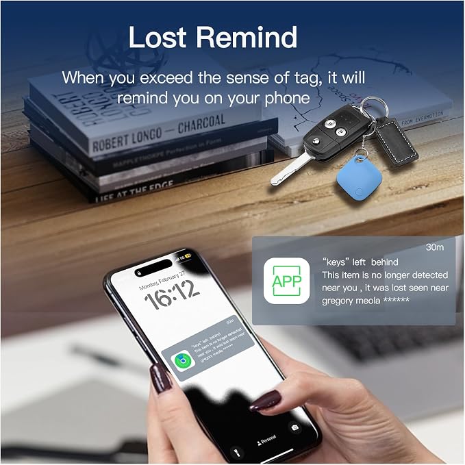 Air Tracker Tag 4 Pack Bluetooth Luggage Tracker tag Locator Works with Apple Find My,Smart Tracker for Suitcase, Bag, Backpack, Wallet,Replaceable Battery Smart tag Item Finder - Image 6