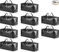 SpaceAid Heavy Duty Moving Bags, Extra Large Storage Totes W/Backpack Straps Strong Handles & Zippers, Alternative to Moving Boxes, Packing & Moving Supplies, Black (10 Pack) by SpaceAid