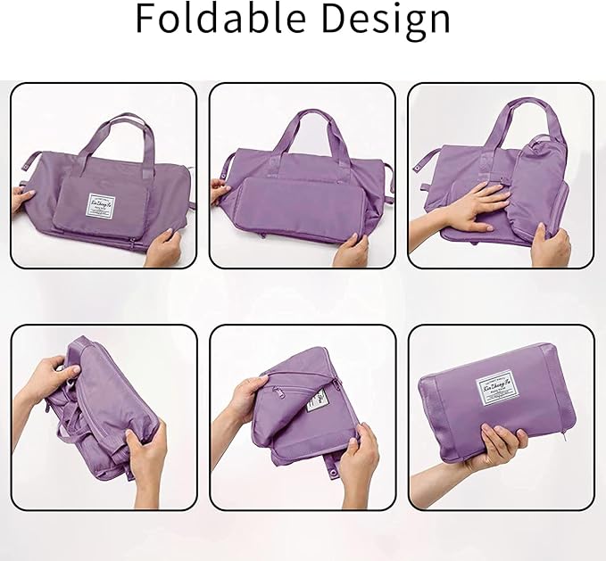 Large Capacity Foldable Travel Bag, Expandable Waterproof Carry on Bag, Dry and Wet Separation Spor Duffel Bags - Image 5
