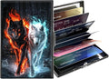 Metal Wallet,Credit Card Holder for Women,Slim RFID Blocking Credit Card Holder Thin Aluminum Wallet ID Case,6 Slot Business Mini Hard Metal Case for Women/Men,Fire Ice Wolf by Unknown