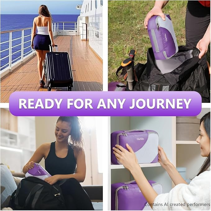 OlarHike 8 Set Packing Cubes for Travel,Gifts for Women Mom,Anti-Tearing Suitcase Organizer,with Over 1000 pcs Mesh Holes,Vacation Essentials & Accessories for Cruise Ship - Image 7