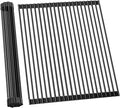 Ohuhu Sink Drying Rack, 20.5" W x 16.1" L Over Sink Roll-Up Dish Drainer - Rolling Foldable Accessories Heat-Resistant Mat Anti-Slip Silicone Coated Multipurpose for Kitchen Counter by Ohuhu