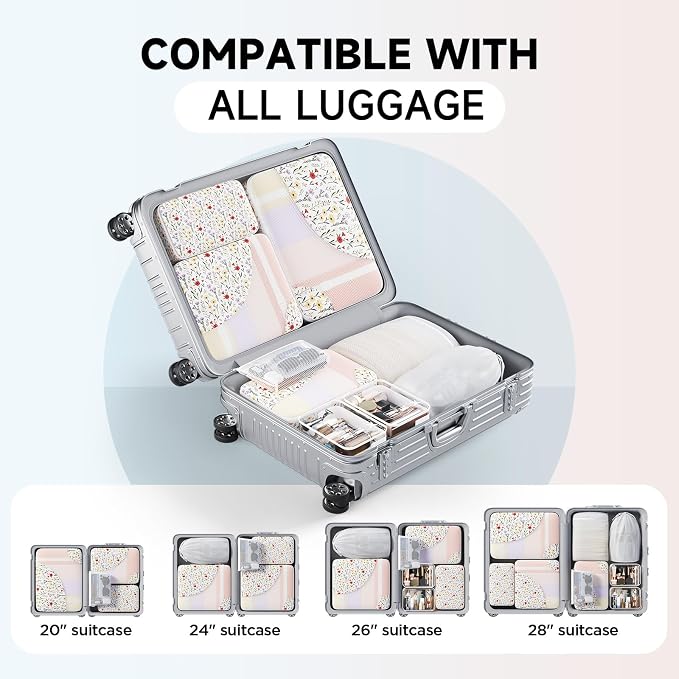 OlarHike 9 Set Packing Cubes for Travel,Gifts for Women Mom,Anti-Tearing Suitcase Organizer,with Over 1000 pcs Mesh Holes,Vacation Essentials & Accessories for Cruise Ship - Image 9