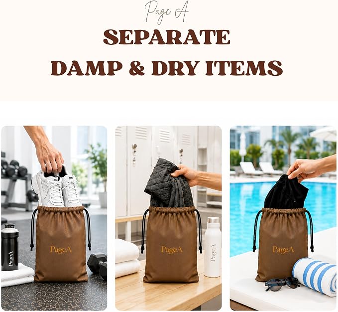 PageA Compact Travel Toiletry Bag for Men, Portable Hanging Dopp Kit | Water-Resistant PU Leather, 360° Hanging Hook, Multiple Compartments, Matching Dust Bag - Image 5