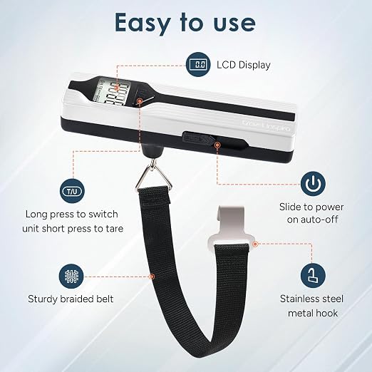 Battery-Free Luggage Scale – No Batteries Needed, Portable Digital Hanging Suitcase Weight Scale for Air Travel & Checked Bags, 110lb/50kg, LCD Display, Compact Travel Accessory - Image 4