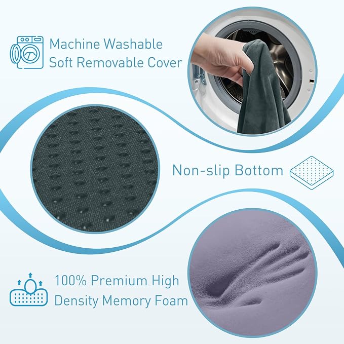 BlissTrends Extra Thick Seat Cushion for Office Chair & Car Seat, DarkGreen | Tailbone & Sciatica Relief, Ergonomic Support, High-Density Memory Foam, Comfort for Extended Sitting - Image 3