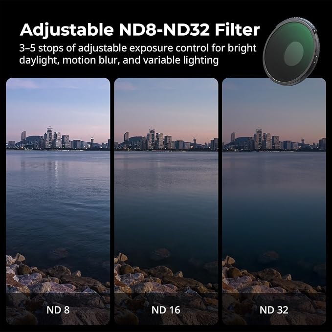 SmallRig 2-in-1 CPL/VND 3-5 Filter for DJI Action 6, Adjustable ND8-ND32 & Polarizer, Action 6 Accessories for Outdoor & Action Video - Image 3