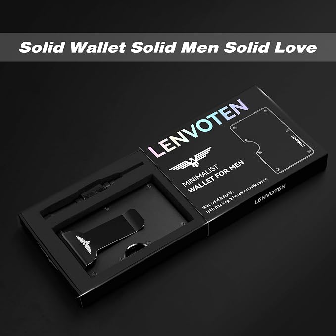 Lenvoten Upgraded Hinged Minimalist Wallet for Men, RFID Blocking Wallet | Slim Metal Aluminum, Credit Card Holder, Money Clip Holds 20 Cards, Premium Scratch-Resistant Finish, Ideal Gift for Men - Image 8