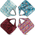 ECO CHIC Foldable Reusable Large Recycled Grocery Bags Lightweight Shopping Tote Bags with Storage Pouch - Collection of 4 bags by ECOCHIC