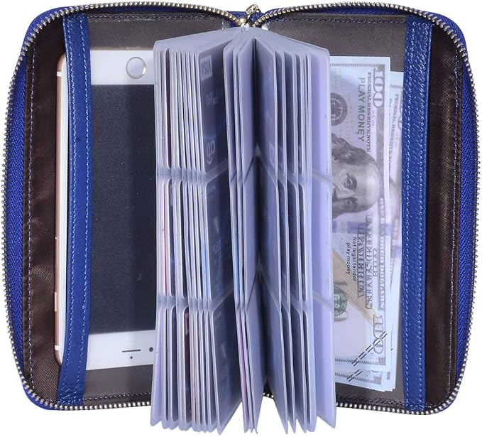 Easyoulife Credit Card Holder Wallet Womens Zipper Leather Case Purse RFID Blocking - Image 5