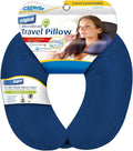 Dual Comfort Microbead Airplane Travel Neck Pillow. Super Soft Cozy Plush Fabric on One Side, Cool Relaxing Spandex on The Other! Customize Your Comfort and Support at Home or On The Go!- Blue by Cl%C3%B6udz