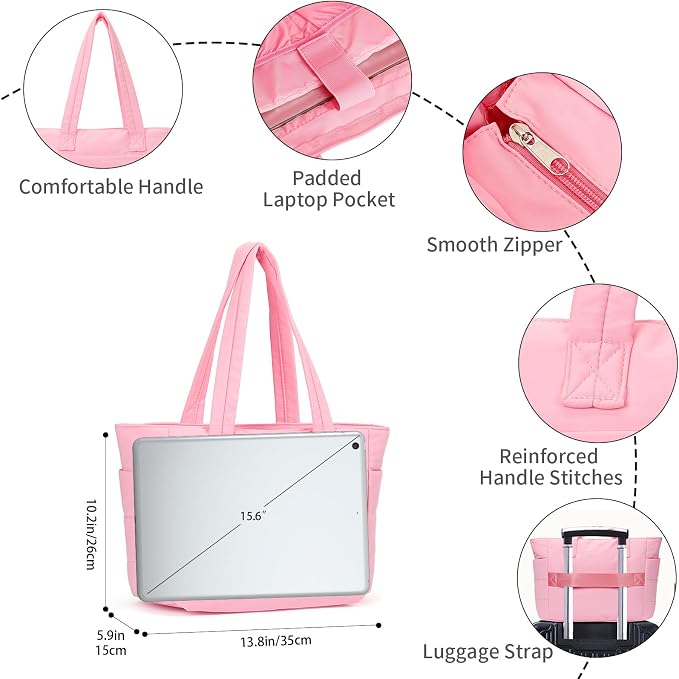 Corduroy Tote Bag for Women Crossbody Bags Lightweight Handbags Shoulder Bag with Zipper Pockets for Work Shopping - Image 3