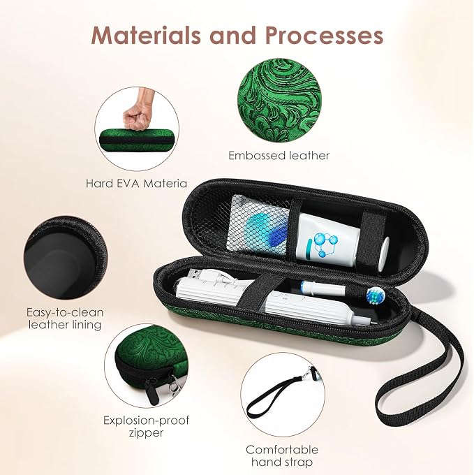 Electric Toothbrush Travel Case, compatible with Oral-B/Oral-B Pro 1000, 1500, 5000, 7000, 7500, 6000, 9600; Philips Sonicare 4100, 5100, 1100, 6100, 5300; Oral-B iO electric toothbrush - Image 5