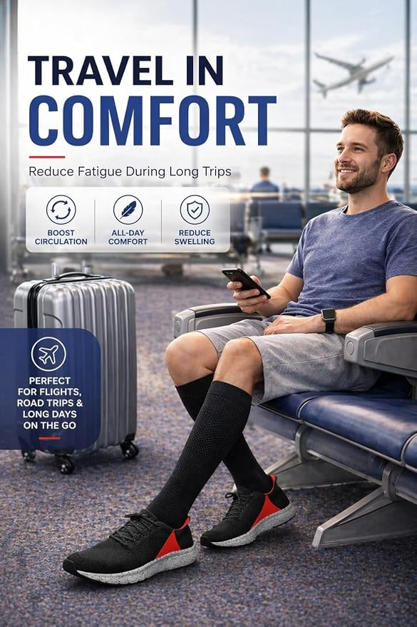 Aoliks Compression Socks for Women and Men 4 Pairs, Mild Support | Long Knee High Stockings for Nurses Running Travel Flying Pregnancy Athletic 15-20 mmHg - Image 5