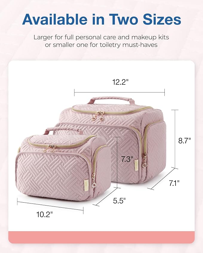 BAGSMART Travel Toiletry Bag for Women, Cosmetic Bag Makeup Bag Organizer with Handle, Travel Bag for Toiletries, Travel Accessories, Full Sized Container - Image 5