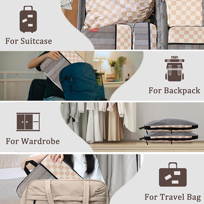 U+U 8 Set Compression Packing Cubes - Ultralight Travel Organizers - Image 8