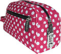 Vaultz Locking Nylon Travel Kit, 10 x 5.75 x 5 Inches, Pink/White Polka Dots (VZ03512) | Durable nylon construction with a secure key lock closure, compact size fits easily in luggage, tote bags or dresser drawers by Vaultz