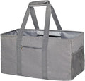 Extra Large Utility Tote Bag - Reusable Grocery Bags Foldable Heavy Duty | Large Shopping Tote 4 Pockets & Reinforced Handles, Water-Resistant Collapsible Tote for Beach, Picnic, Car Storage by Dongawin
