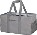 Extra Large Utility Tote Bag - Reusable Grocery Bags Foldable Heavy Duty | Large Shopping Tote 4 Pockets & Reinforced Handles, Water-Resistant Collapsible Tote for Beach, Picnic, Car Storage by Dongawin