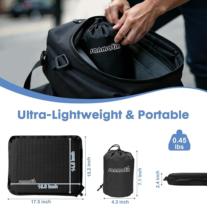 Airplane Travel Seat Cushion, 2, Black | Inflatable seat cushion for stadium, camping,outdoors.Sondur travel cushion for airplane - Image 6