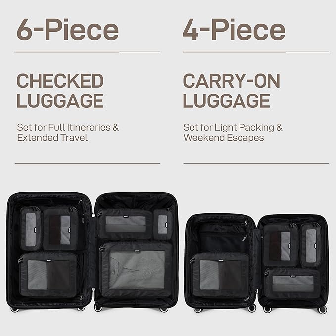 EPICKA TripCozy Compression Packing Cubes, 4 Set, Dark Grey | Durable Expandable Travel Organizer Bags with Mesh Tops for Space-Saving Storage of Clothes & Accessories in Luggage - Image 7