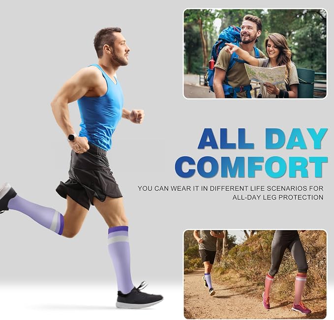 cerpite Compression Socks for Women & Men Circulation 8 Pairs Compression Socks 20-30 mmhg Best for Running,Nurse,Travel - Image 5