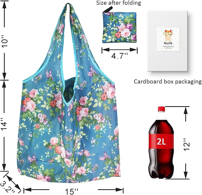 Grocery Reusable Shopping Bags, 4 Pack 50Lbs Foldable Large Washable Market Bags, Foldable Large Capacity Tote Bag For Travel, Bulk Market Cloth Storage Gifts Bags For Women - Image 3