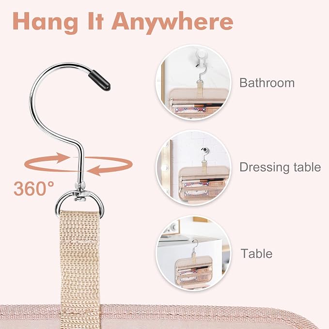 Toiletry Bag for Women, Medium Cosmetic Travel Bag, Hanging Toiletry Bag for Bathroom, Thickened PVC Waterproof Makeup Bag, Toiletries Bag for Travel Business Trips and Camping, Black - Image 5