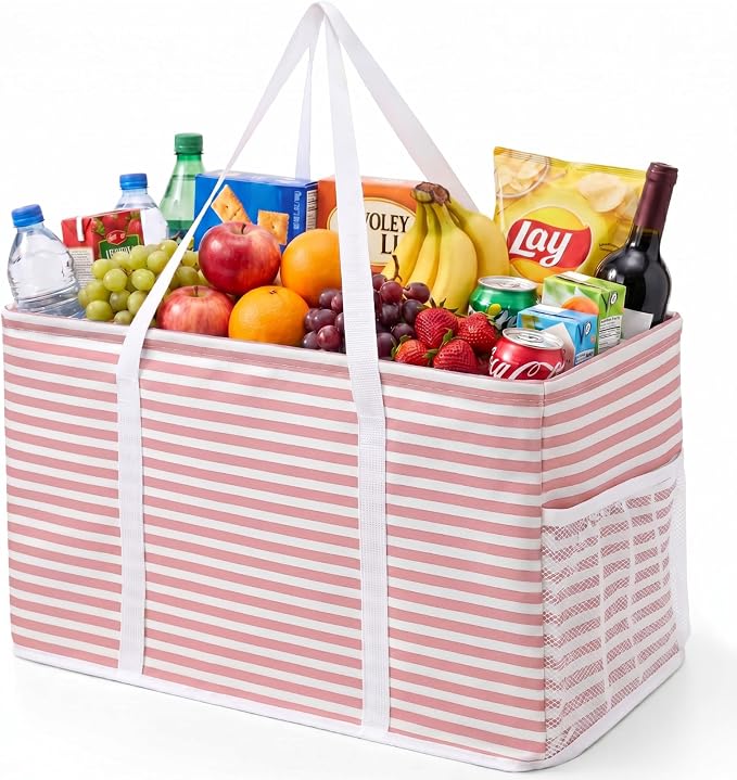 Lifewit Extra Large Tote Bag, Reusable Grocery Bags with Metal Wire Frame and Handles by Lifewit