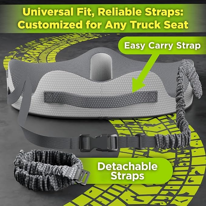 Truck Seat Cushion for Truck Driver Seat Cushion – Upgraded Back Support, Thick and Firm Memory Foam, Pain Relief for Hours of Driving, Maximum Tush Comfort and Trucker Approved - Image 8