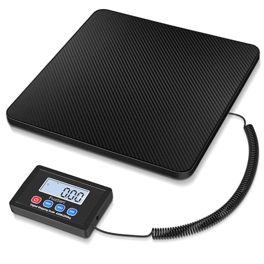 Fuzion Shipping Scale, 440LB x 10g High Accuracy Postal Scale, Hold & Tare | Carbon Fiber Platform, Digital Shipping Postal Scale for Packages, Luggage, Mailing, Postage, Battery & AC Adapter Included by Fuzion%C2%AE