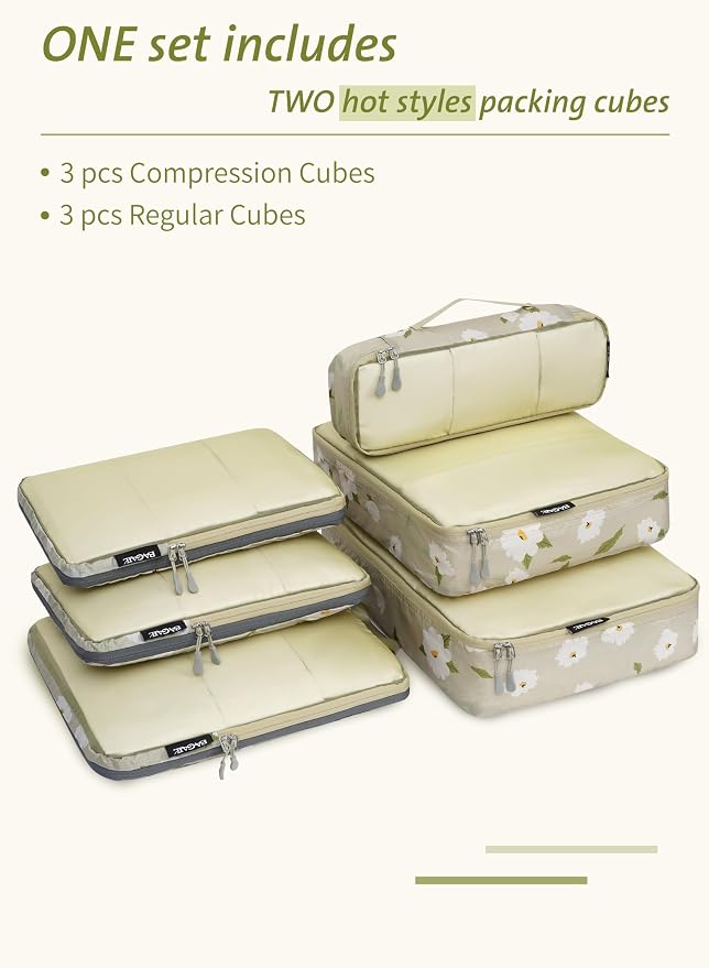 Bagail Ultralight Compression Cubes 7 Set - 3 Packing Cubes, 3 Organizers, and 1 Shoe Bag - Image 4