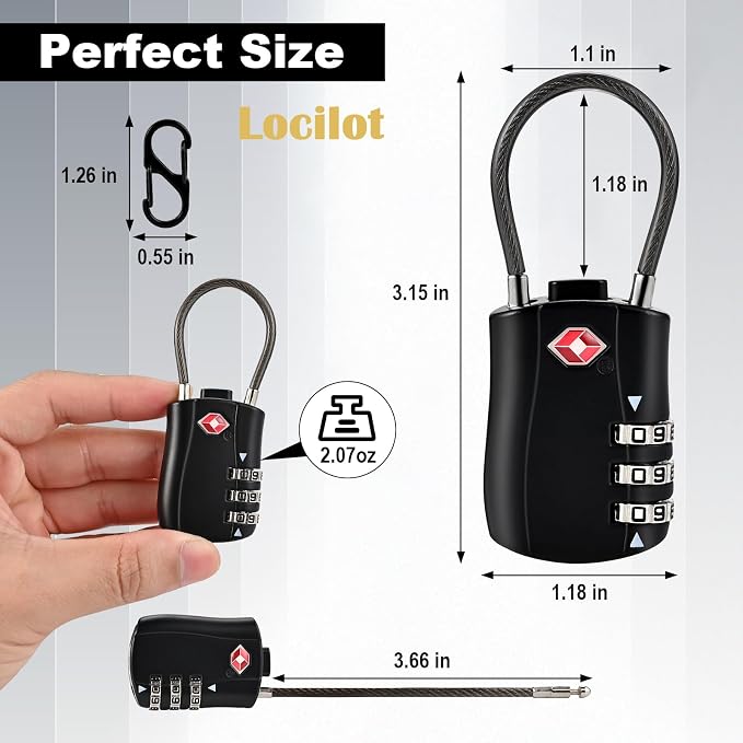 5pcs TSA Approved Luggage Locks with 10pcs Zipper Locks | Zinc Alloy Combination Locker Suitcase Lock, TSA Locks for Luggage, Combination Lock for Locker Backpack (TSA007) - Image 2