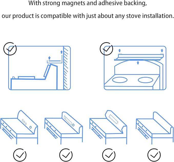 SZJHXIN 4X Strong Magnetic Stove Top Shelf, Adjustable 15-30 Inches, White | Fits Various Stove Lengths, Kitchen Organizer, Holds Spices, Condiments and BBQ Sauces - Image 6