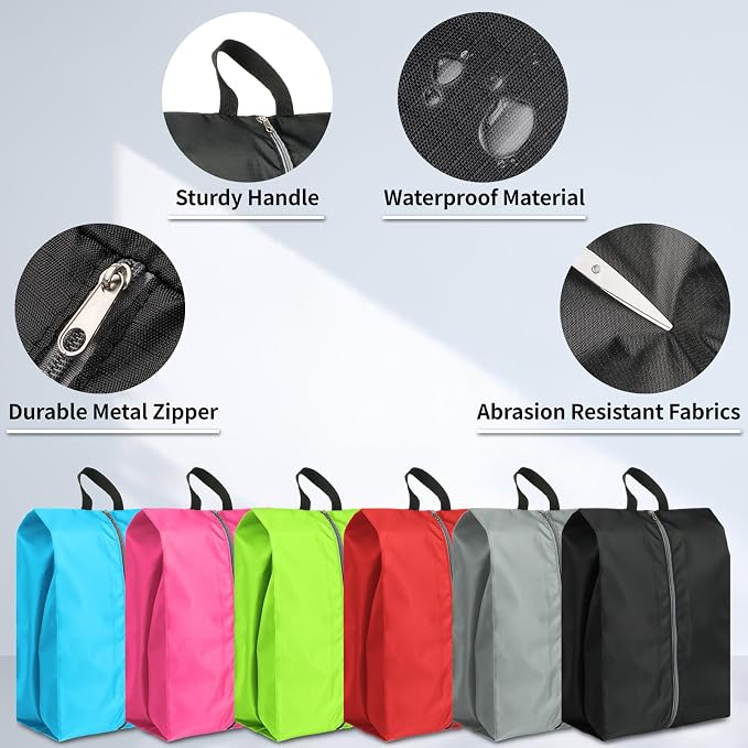 Shoe Bags for Travel, Set of 6 Pack Shoe Travel Bags for Packing Large | Large Waterproof Portable Travel Shoe Bag with Zipper Travel Essentials Women for and Men - Image 3