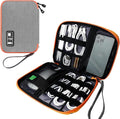 Lcsmaokin Electronics Travel Organizer,Portable Waterproof Electronic Travel Storage Bag for Small Charging Cord Storage,Charger,SD Card etc,for Travel,Business-Grey Orange by Lcsmaokin