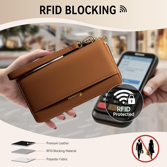 Travelambo Wristlet Wallet Women RFID Bifold Large Capacity Clutch Purse | Tassel, Zipper Coin Pocket, Card Holder Wallet, Gifts for Women - Image 3