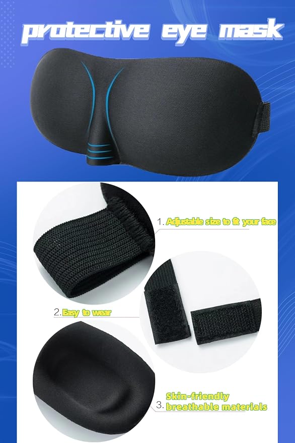 Portable Ultimate Comfort Set for Plane Sleep Kit at Plane Inflatable Travel Pillows Foot Rest Hammock Eye Mask Ear Plugs for Airplane Essentials for Seat Airplane Gadgets for Sleep Comfort (F) - Image 5