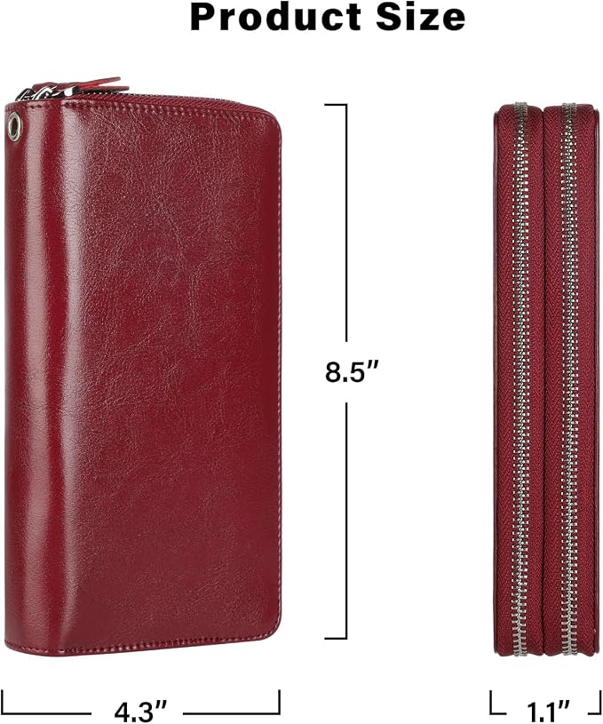 Small Compact Women Wallet RFID Blocking Genuine Leather Bifold Purse with ID Windows - Image 6