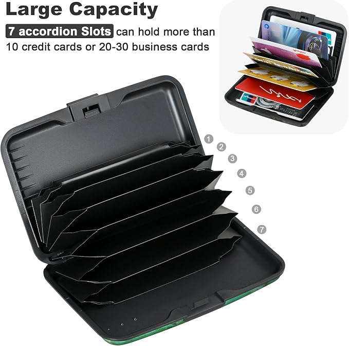 Mini RFID Aluminum Wallet Credit Cards Holder Business Card Case Metal ID Case for Men Women(Vase Rose) - Image 5