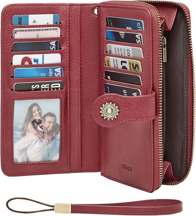 TFKGS Wallet for Women RFID Blocking Leather Large Capacity Card Holder Ladies Phone Clutch Travel Long Purse Wristlet | RFID Blocking - Image 8