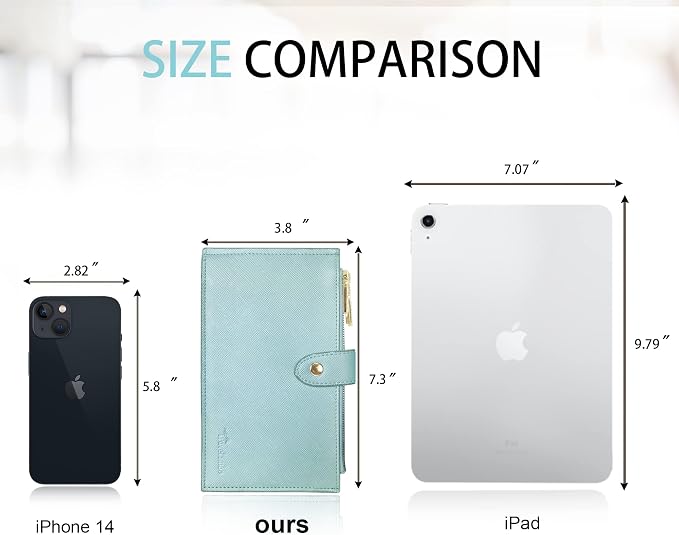 Travelambo RFID Wallet Women Large Size Bifold Multi Card Wallet Case with Zipper Pocke Credit Card Holder for Women - Image 2