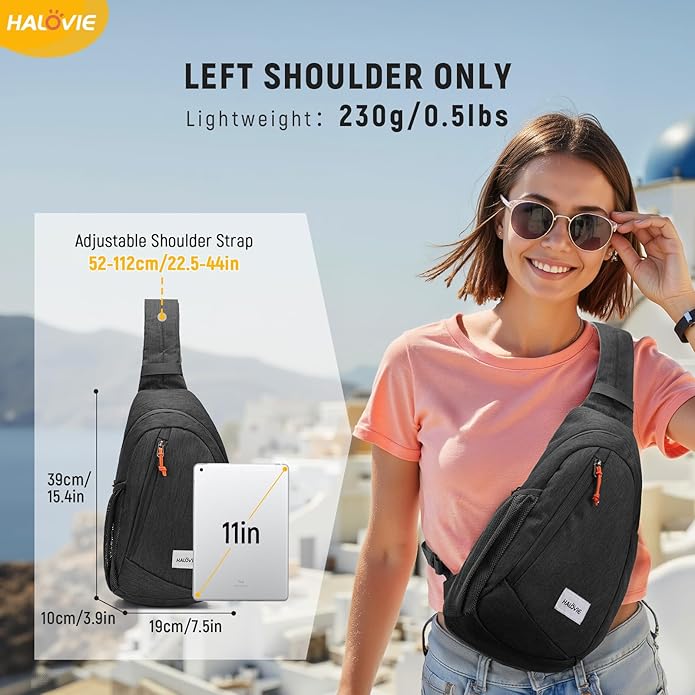 HALOVIE Anti Theft Crossbody Sling Bag RFID Travel Sling Backpack Lightweight Hiking Shoulder Chest Bag for Walking Work - Image 6