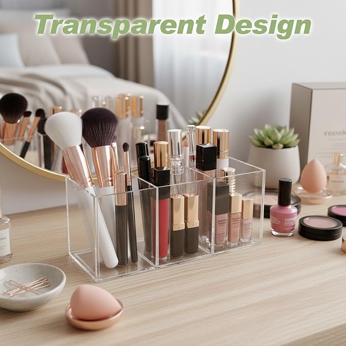 Clear Kitchen Cabinet Door Organizer, Adhesive Mount Inside Cabinet Storage Shelf - Pen Organizer, Makeup Brush Holder, Under Sink Door Storage for Kitchen, Bathroom, Office, Garage, Craft Room - Image 5
